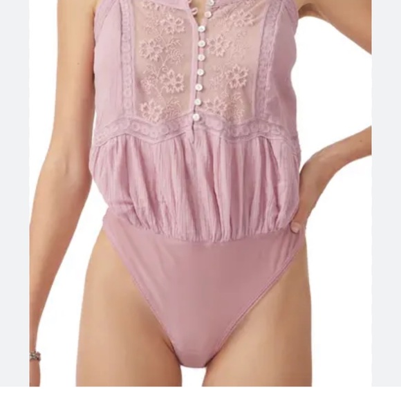 NEW Free People lace trim bodysuit - Picture 4 of 11